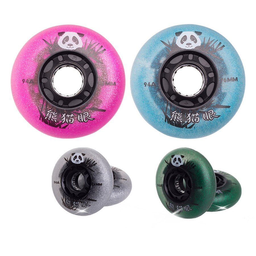 94A Panda LED Verlichting Inline Skates Wielen Knipperende Rolschaatsen Banden Slalom Sliding Wielen Voor SEBA Powerslide Patines 8pc