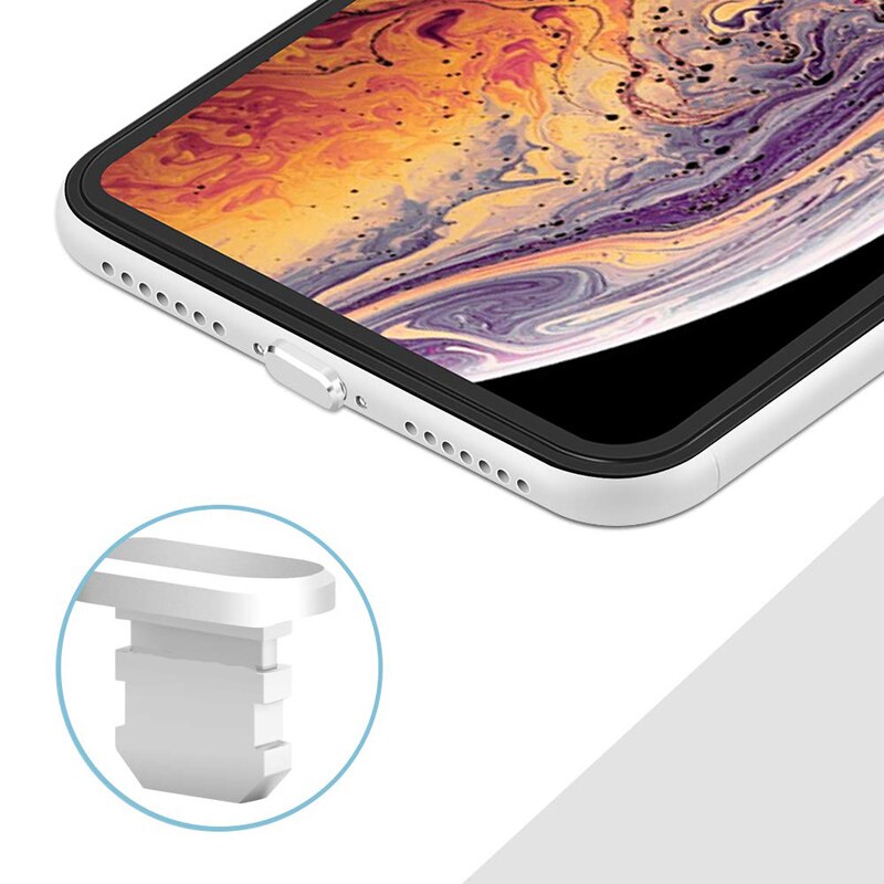 Colorful Metal Anti Dust Charger Dock Plug Stopper Cap Cover for iPhone X XR Max 8 7 6S Plus Mobile Phone Accessories freeing