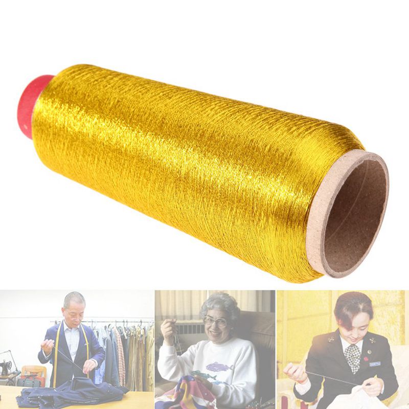 Hilos de bordado de punto de cruz para ordenador dorado/plateado línea de hilo de coser de 3000M hilo metálico textil tejido línea de bordado
