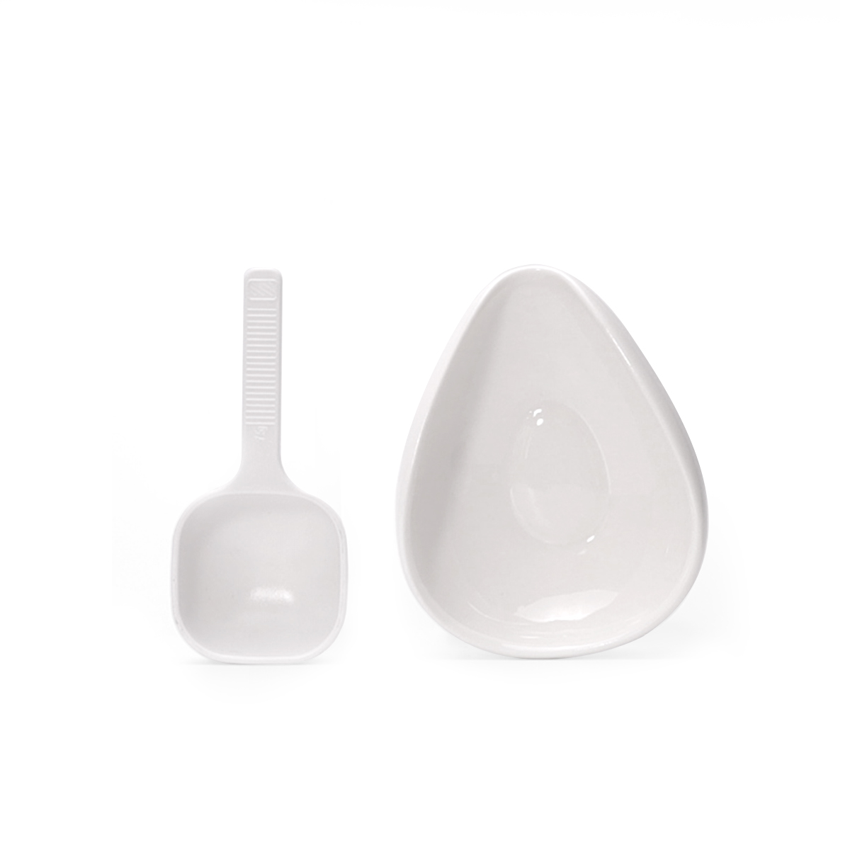 Leeseph Juego de cucharas y tazas dosificadores de granos de café, kit de bandeja medidora de recipiente dosificador de cerámica para café o té, accesorios para café expreso