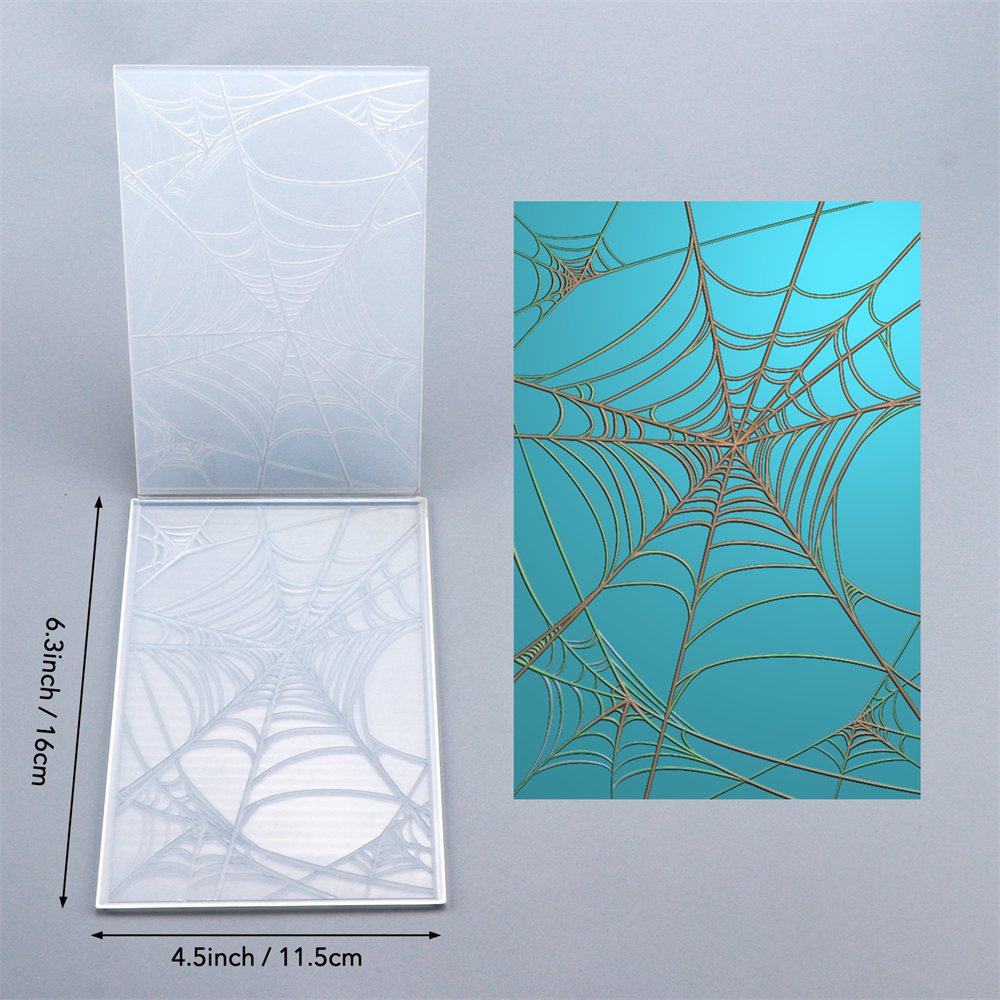 Trees 3D Embossing Folder Blooming Flowers Christmas Decorations Spider Web Background Patterns Templates Stencil For DIY Scrapb: light green