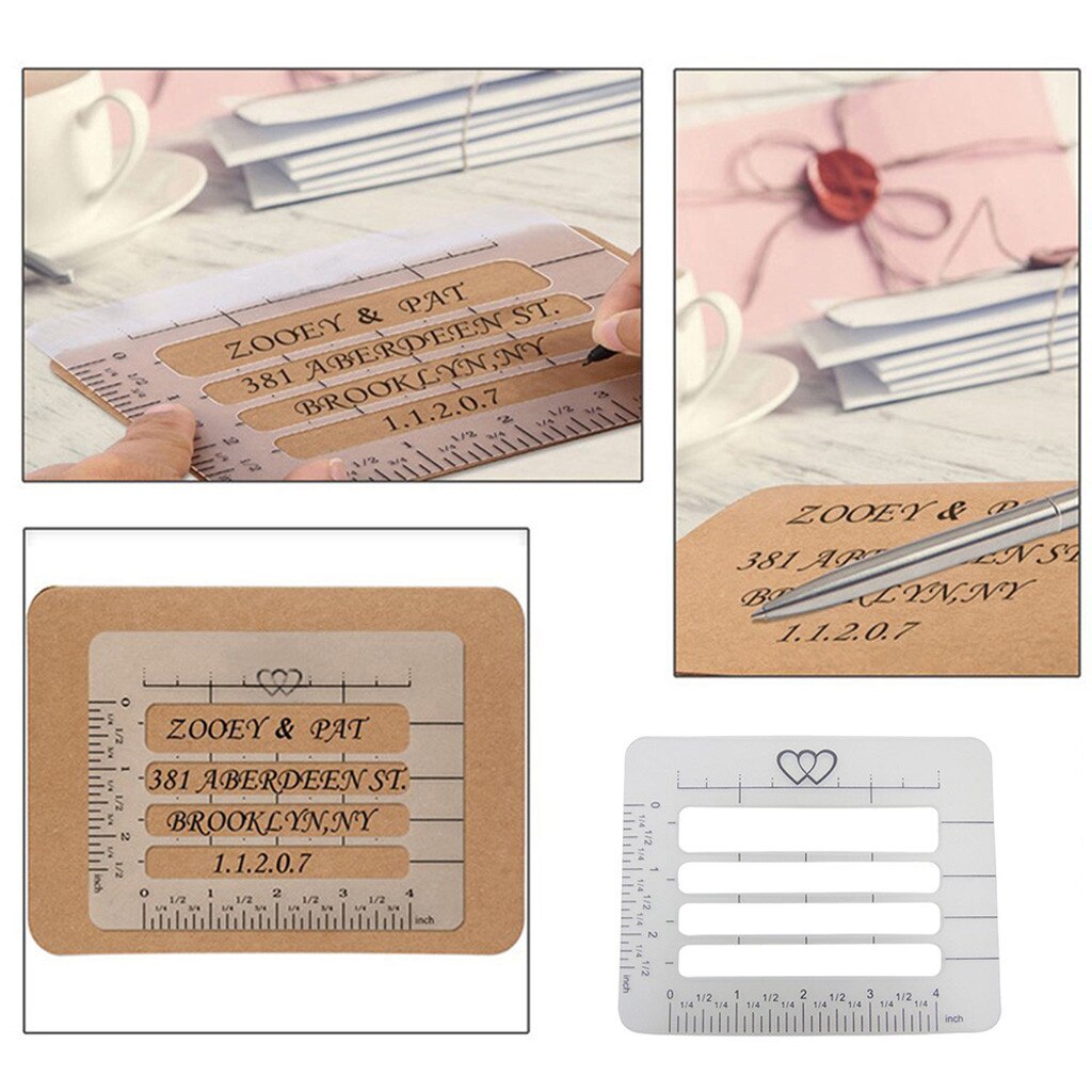 Envelope Template 4 Pcs Invitation Card Guide Stencil Calligraphic Exercise Envelope Template Valentine's Day Mother's Day