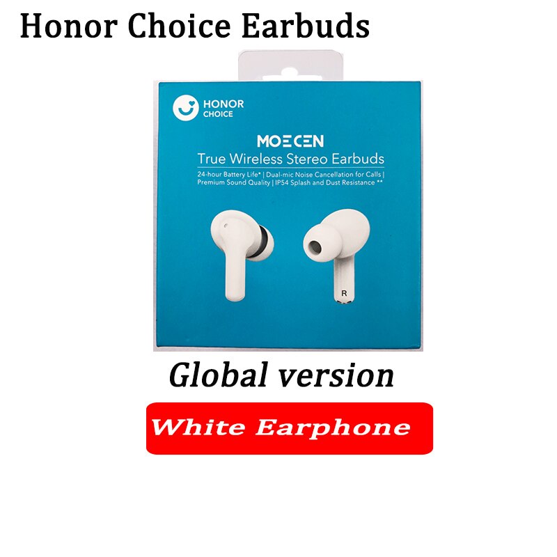 Global Version Honor Choice True Wireless Earbuds TWS Wireless Bluetooth Earphone Dual-microphone Noise Reduction Bluetooth 5.0: white global