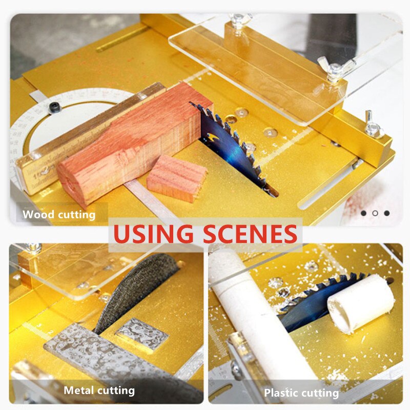 Router Table Insert Plate Workbench Circular Saw Flip Cover Plate W/ Miter Gauge Guide Aluminium Profile Fence Sliding Brackets