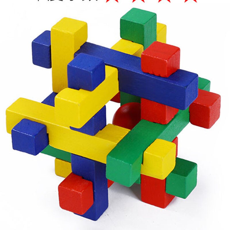 Rompecabezas de madera para niños, juguete de 27 tipos, 3D Kong, con cerradura china, tradicional, cubo intelectual clásico, juguete educativo: No 45