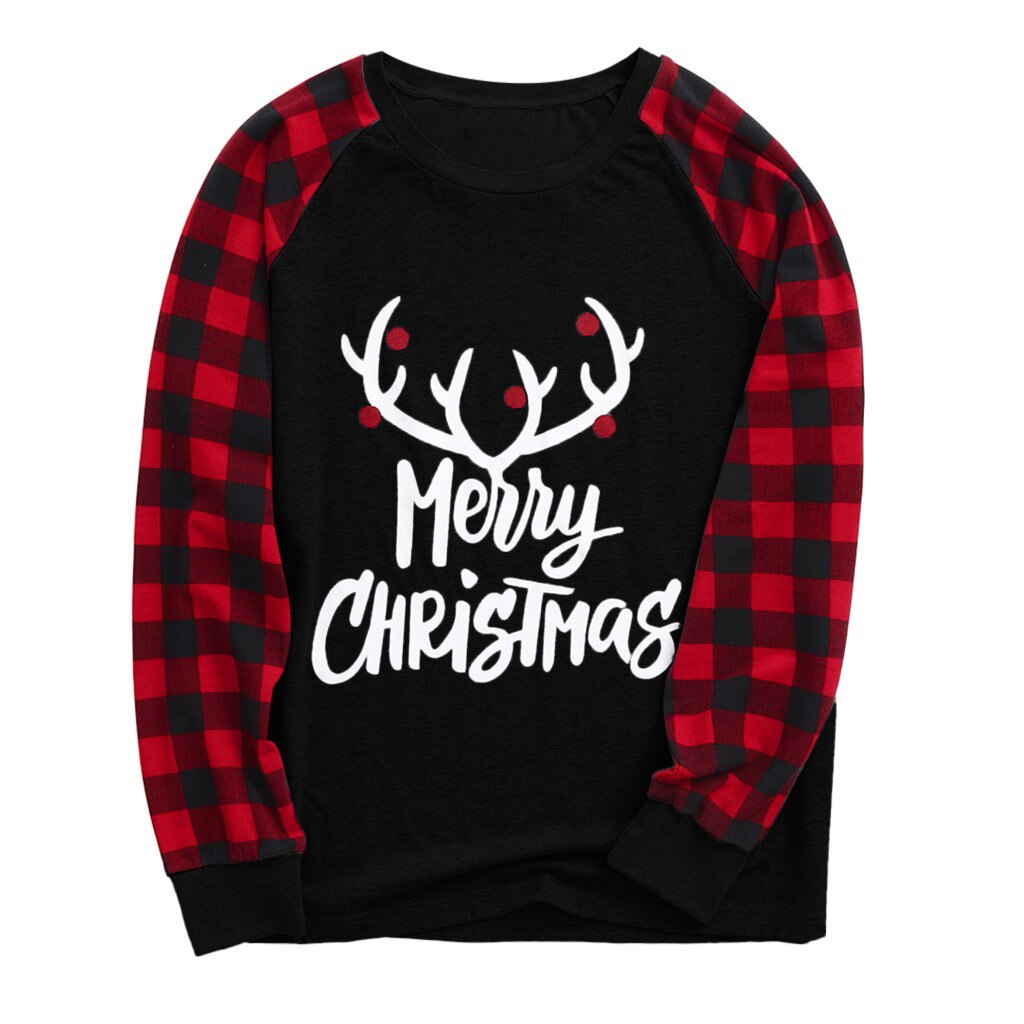 Jul män pyjamas set pappa tryck blus toppar och byxor jul familj kläder nattkläder vinter pijamas navidad hombre