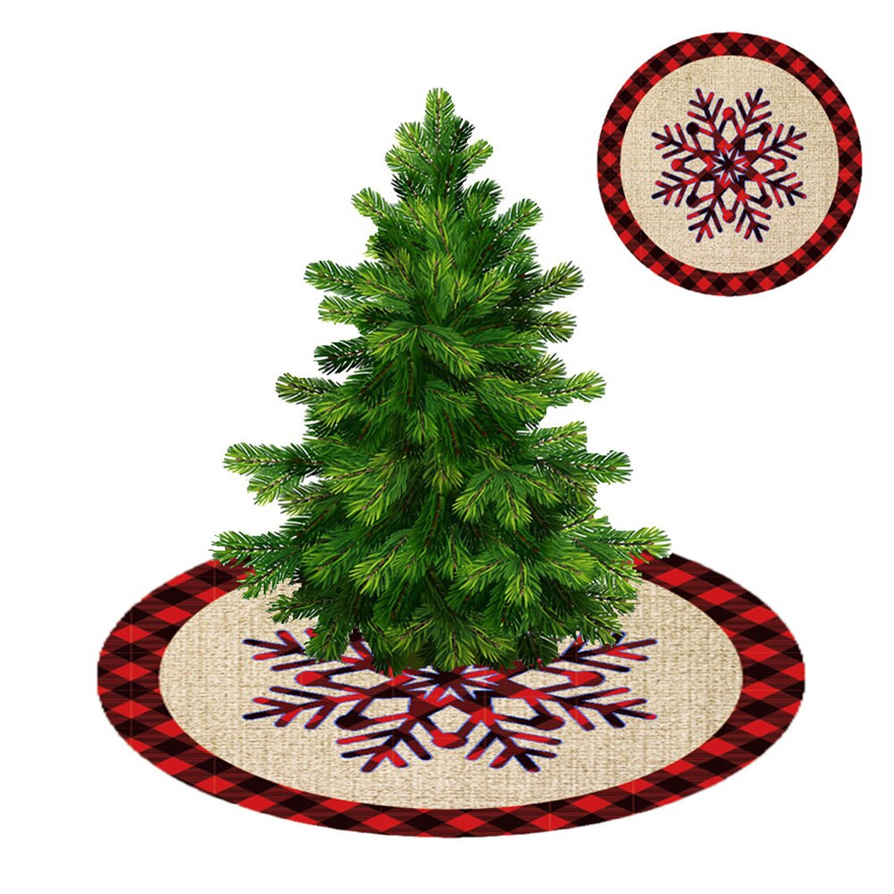 90cm Christmas Tree Skirts Floor Mat Personality Exquisite Wear-resistant Plush Edge Cover Year Xmas Party Home Decoration