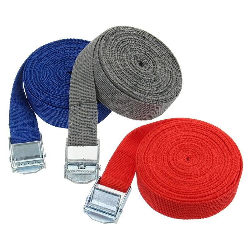 Sangle d'arrimage de corde de Tension de voiture 5M, sac de bagages, ceinture à cliquet solide, arrimage de cargaison avec tendeur de corde, boucle métallique de remorquage