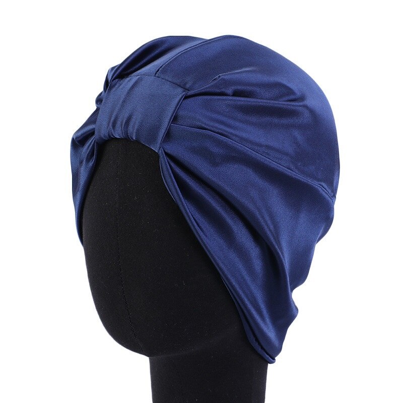 El doble capa elástica tapa de cuidado del cabello de turbante sombrero de seda sintética noche gorra para quimioterapia sombrero: 9