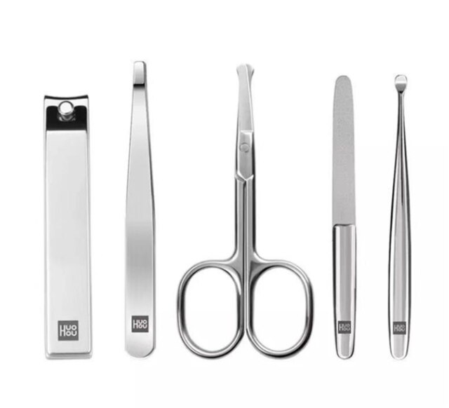 Xiaomi Mijia Huohou 5 sztuk nowy manicure obcinacz robić paznokci nos trymer robić włosów przenośny zestaw higieny podróży ze stali nierdzewnej paznokci nóż: Default Title