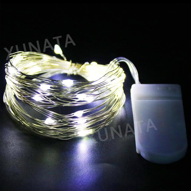 20 40Leds Kerstverlichting Battery Operated Koperdraad Led String Lights Waterdicht Voor Diy Bruiloft Slaapkamer Kerst Decor: WHITE / 300w