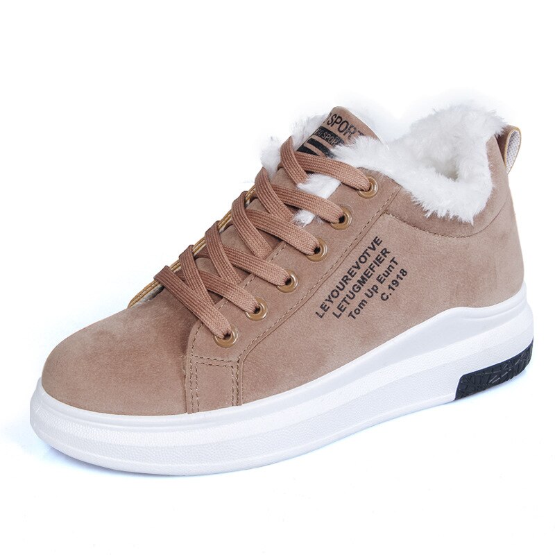 Winter damesschoenen warme bont pluche dames casual schoenen veterschoenen sneakers dames platform