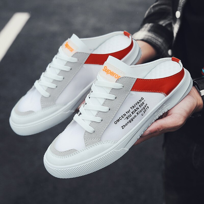 eté demi pantoufles chaussures pour hommes chaussures décontractées coréennes en Une étape chaussures marée chaussures paresseux chaussures