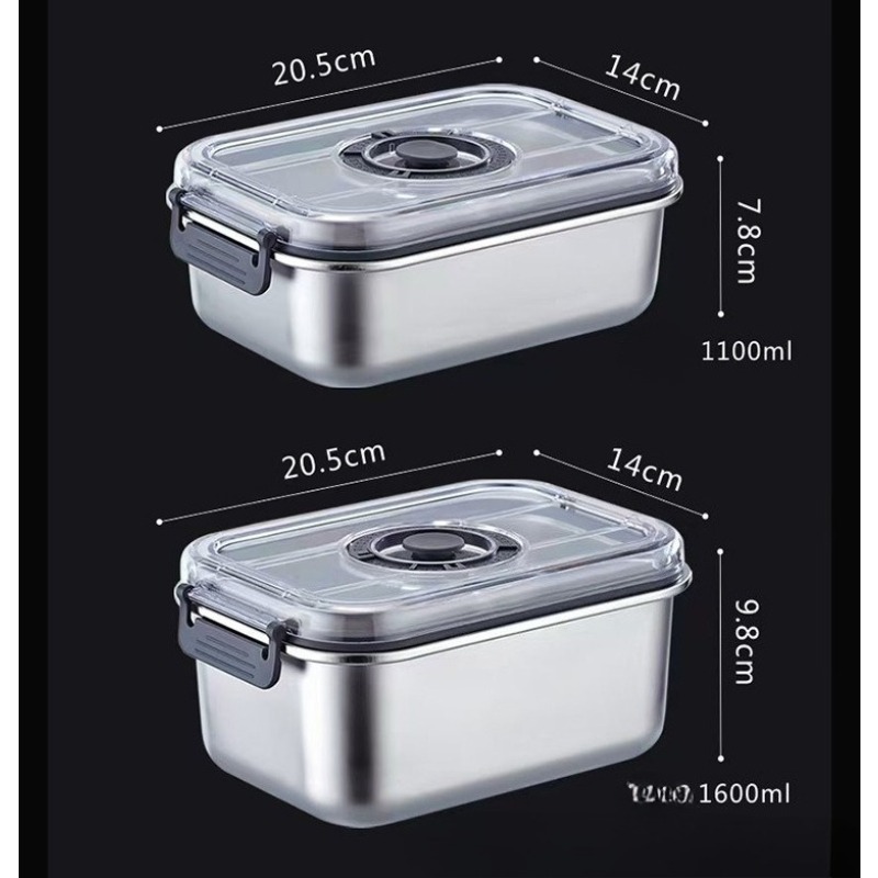 Stainless Steel Vacuum Food Storage Container Airtight Kitchen Refrigerator Safe for Vegetables Fruits Essential