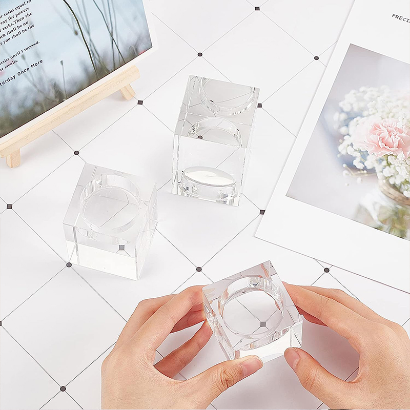 Cubo portavelas de cristal centros de mesa candelabros de cristal decoración mesa votiva soporte de vela, accesorios de decoración del hogar