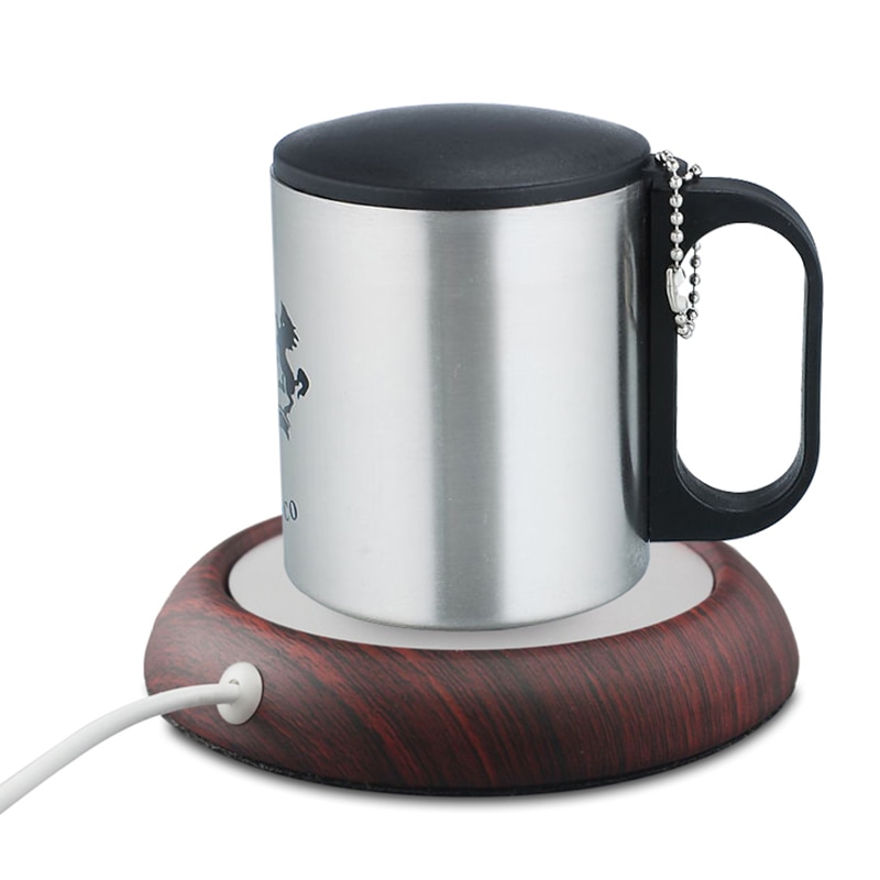 Usb varmere cup-pad gadget træ korn kaffe te drikke usb varmelegeme bakke krus pad coaster kontor