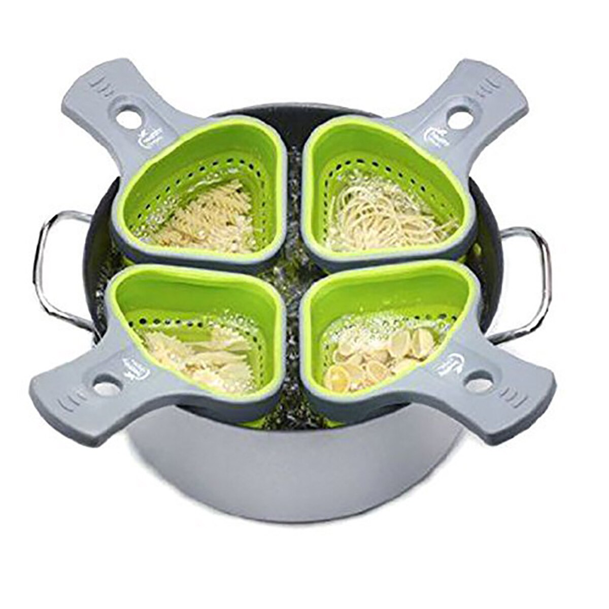 Silicone Noodle Strainer BPA Free TOOL for Cooking Noodles Pasta Farfalle Fusilli Foldable Filter Screen Colander