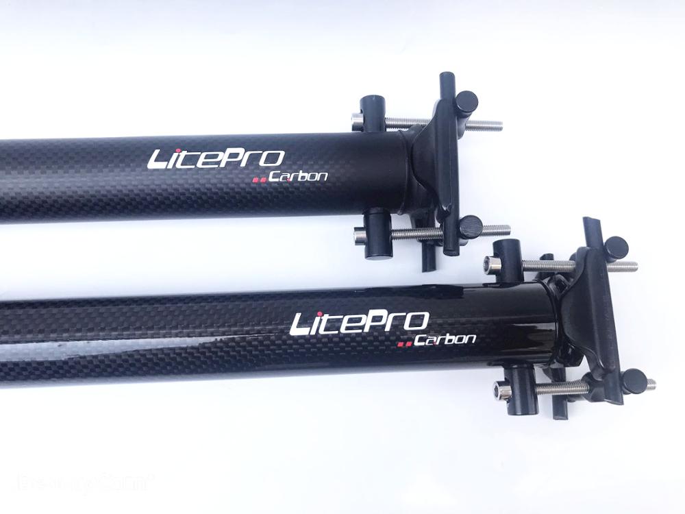 LITEPRO Carbon Fiber Seat Post 33.9mm * 580mm 412 Folding Bike Seat Tube Carbon Fiber Ultralight Seat Rod