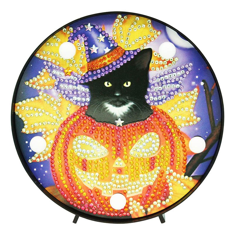 Homfun diamant maleri led lampe lys mandala 5d diamant broderi landskab rhinestones diy diamant jul halloween: Zxd 063