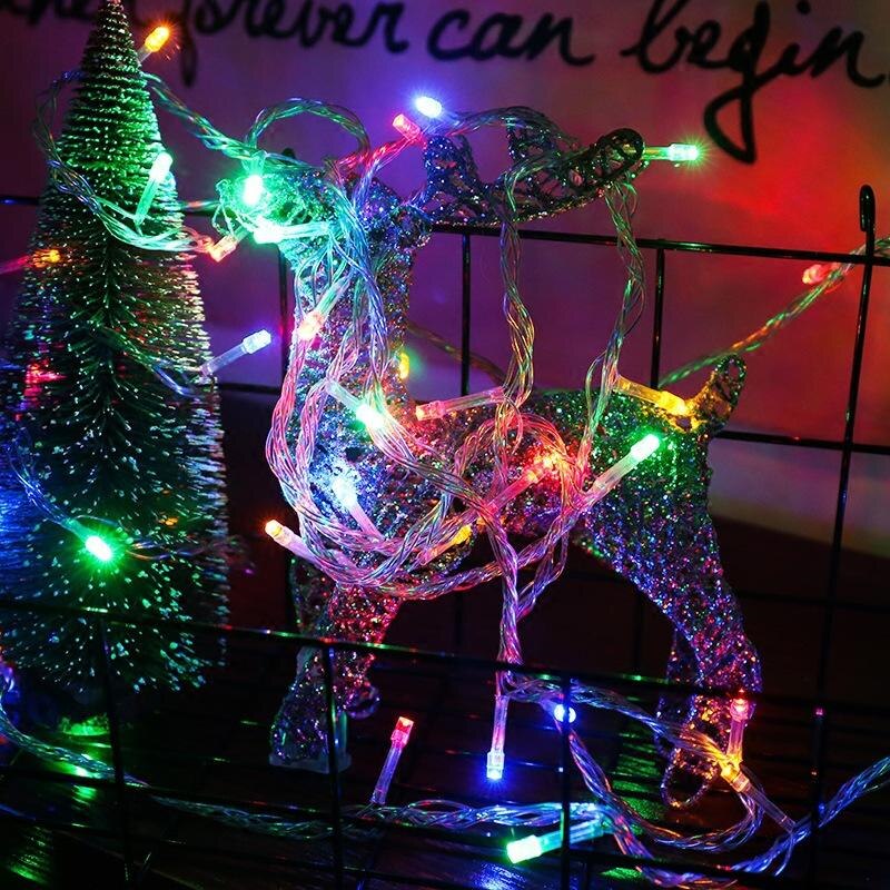 LED guirlande lumineuse pile 1M/ 2M/5M/10M noël chaîne lumière lumières/mariage/LED décoration lampe série batterie