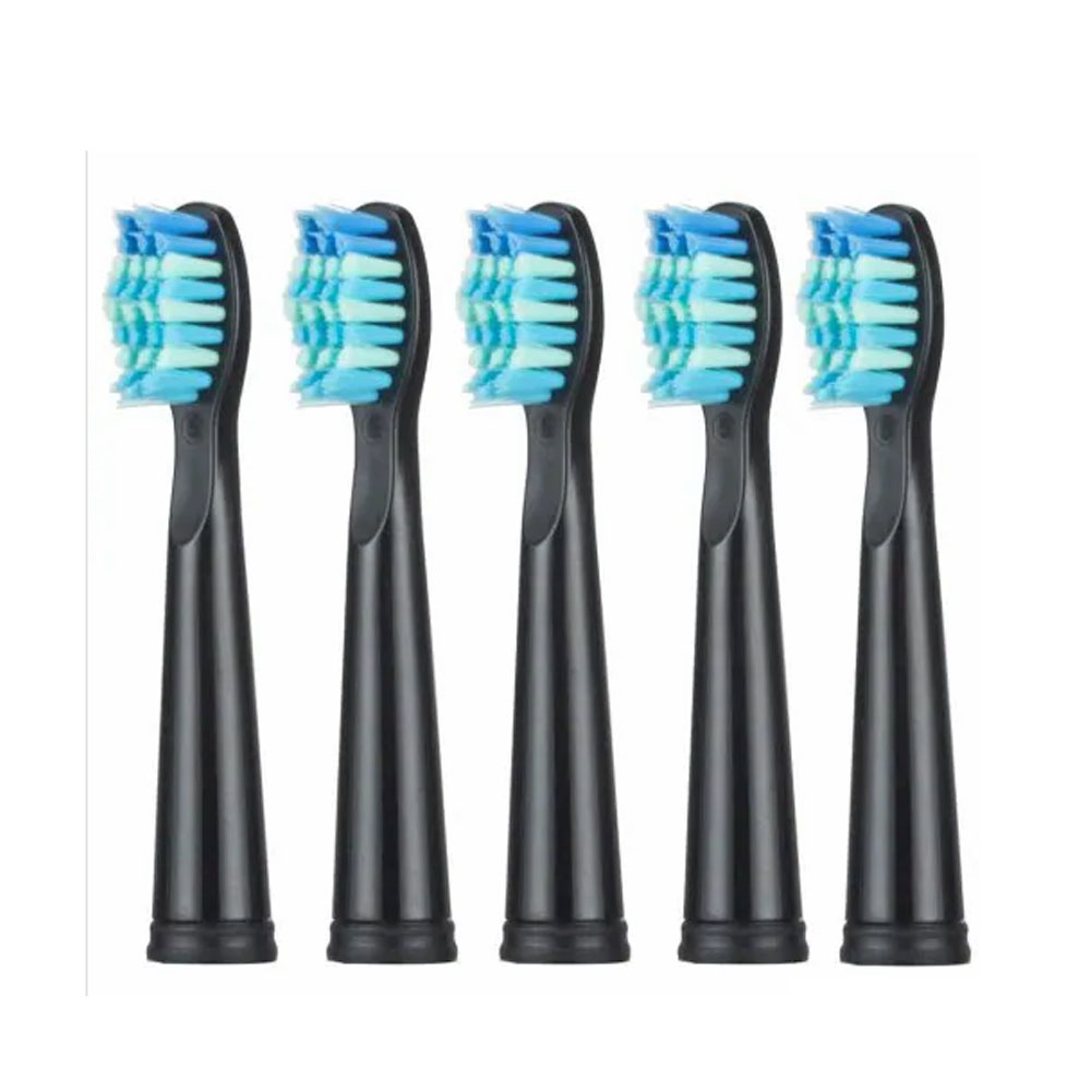 5 stk / sæt seago tandbørstehoved til seago  sg610 sg908 sg917 910 507 515 949 958 tandbørste elektrisk udskiftning af tandbørstehoved: Sort