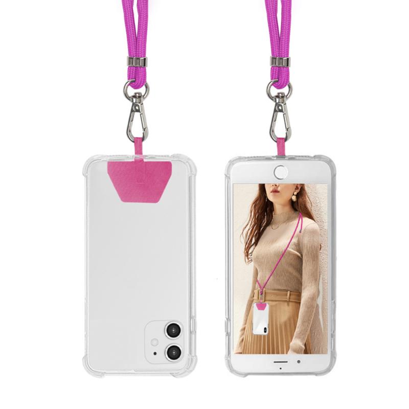 Ketting Lanyard Nylon Mobiele Telefoon Touw Geschikt Voor Iphone 12 11 Pro Xs Max Xr X Se 6 7 8plus Verstelbare Lanyard: rose red A patch