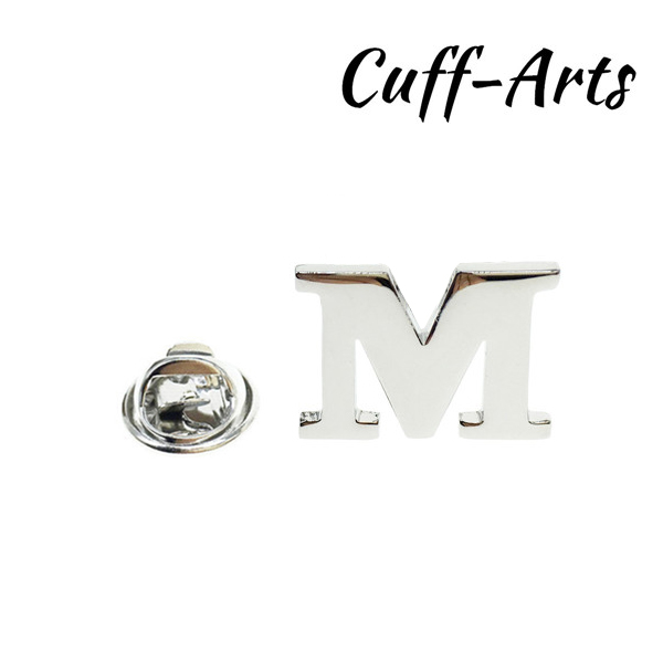 Cuffarts Broches Revers Pin Brief A-S Alfabet Badges Mannen Sieraden Trendy Vintage Revers Pin Broches Voor Mannen: M