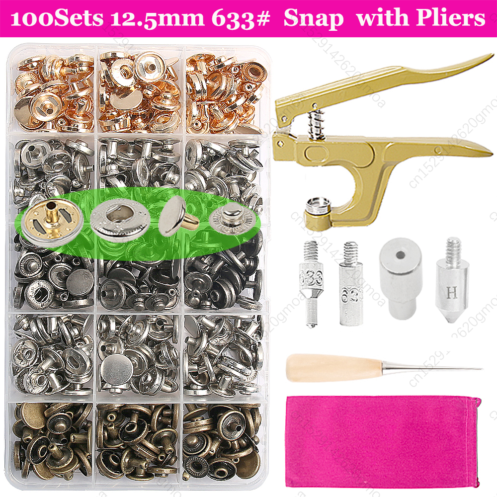 Botón a presión de acero inoxidable 503 # Sujetadores Botones Alicates Perforadora Molde Accesorios de costura para ropa Chaqueta Artesanía de cuero: Plata antigua