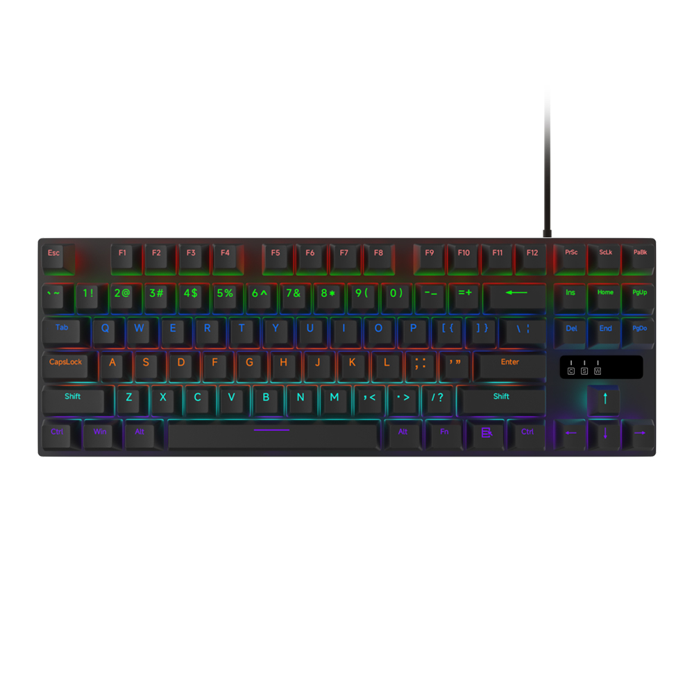 Casepoke 87 Toetsen Gaming Toetsenbord Met Blauwe Schakelaar Rode Schakelaar Bruine Schakelaar Hotswap Toetsenbord Bedrade Mechanische Toetsenbordgamer: Black / Bruine schakelaar