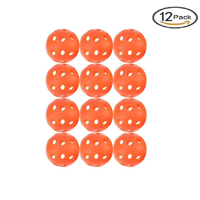 12 stk hullball poly plast baseball treningstrening for å slå batting hit bay golf treningsball  #4 a 13: Oransje