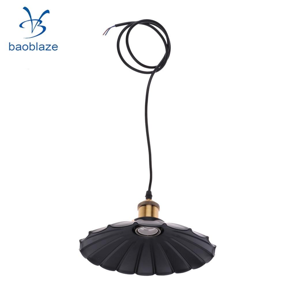 Plafondlamp Modern Vintage Industrieel Metaal Zwart Loft Bar Plafondlamp Schaduw Retro Hanglamp, E27 Industriële Plafondlamp, Lampenkap voor Slaapkamer, Café, Bar, Restaurant, Kantoor (Diameter 22cm