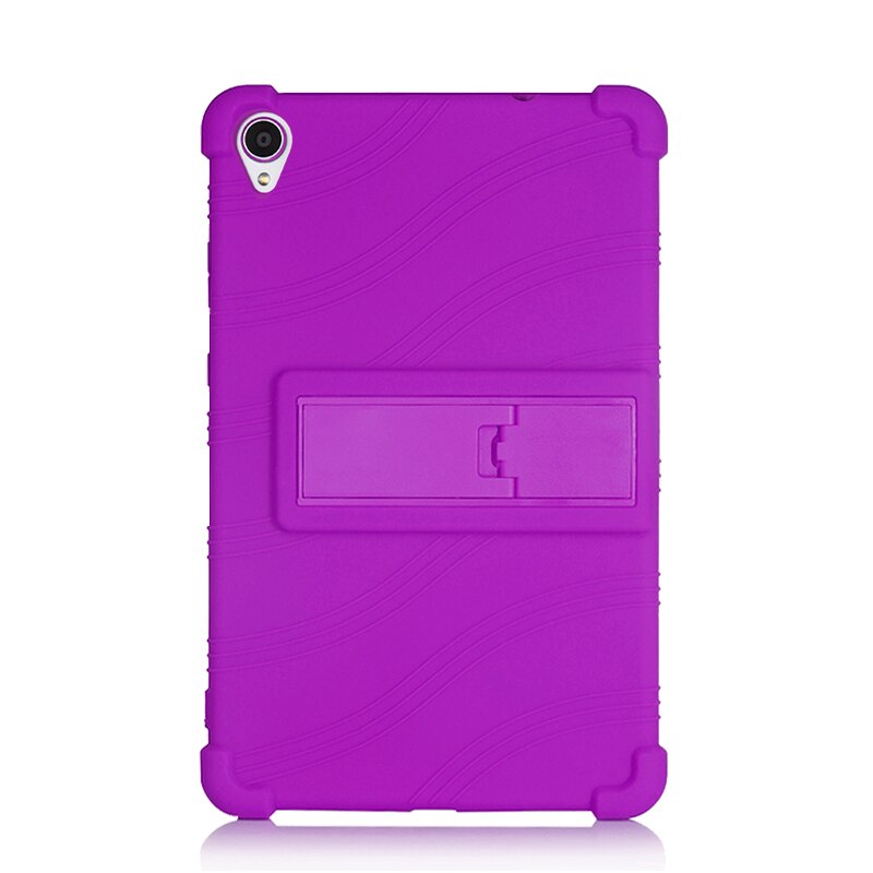 Coque en Silicone souple pour Lenovo Tab M8 FHD, avec film et stylo: purple