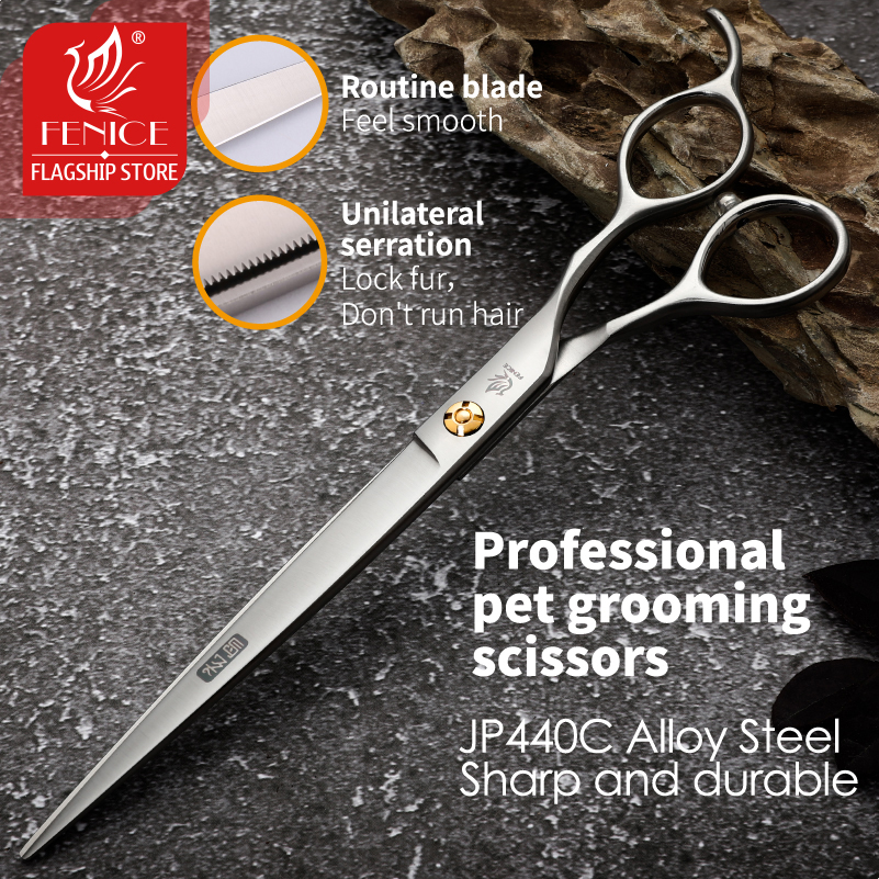 Fenice 7.0/7.5 Professionele Grooming Snijden Rechte Schaar Japan 440C Seratted Shear voor Dogstylist