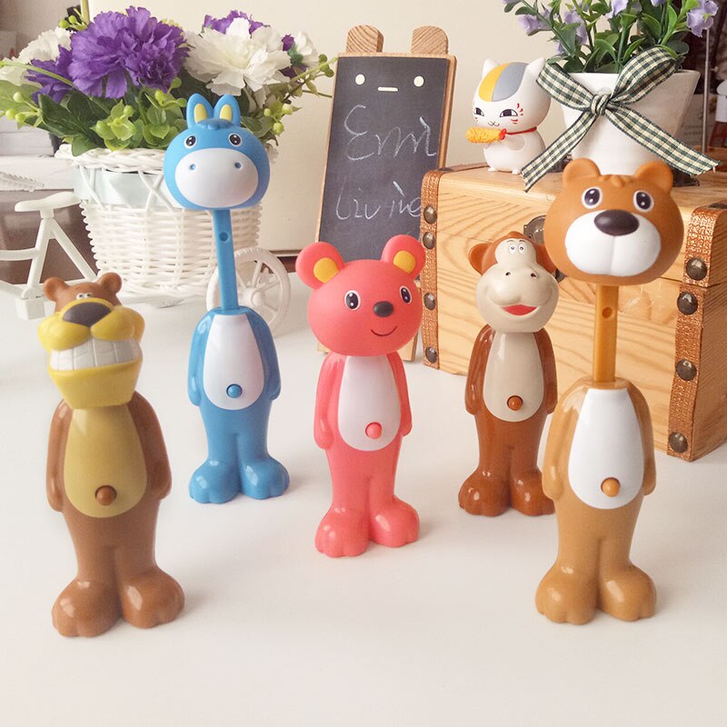 Spazzolini da denti retrattili per bambini spazzolini da denti a setole morbide a forma di animale per bambini spazzolino da denti per igiene orale dentale