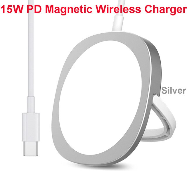 Caricabatterie Wireless magnetico Magsafing originale 15W per iPhone 12 Pro Max Mini ricarica rapida USB C ricarica rapida PD US EU Plug: White Charger Only