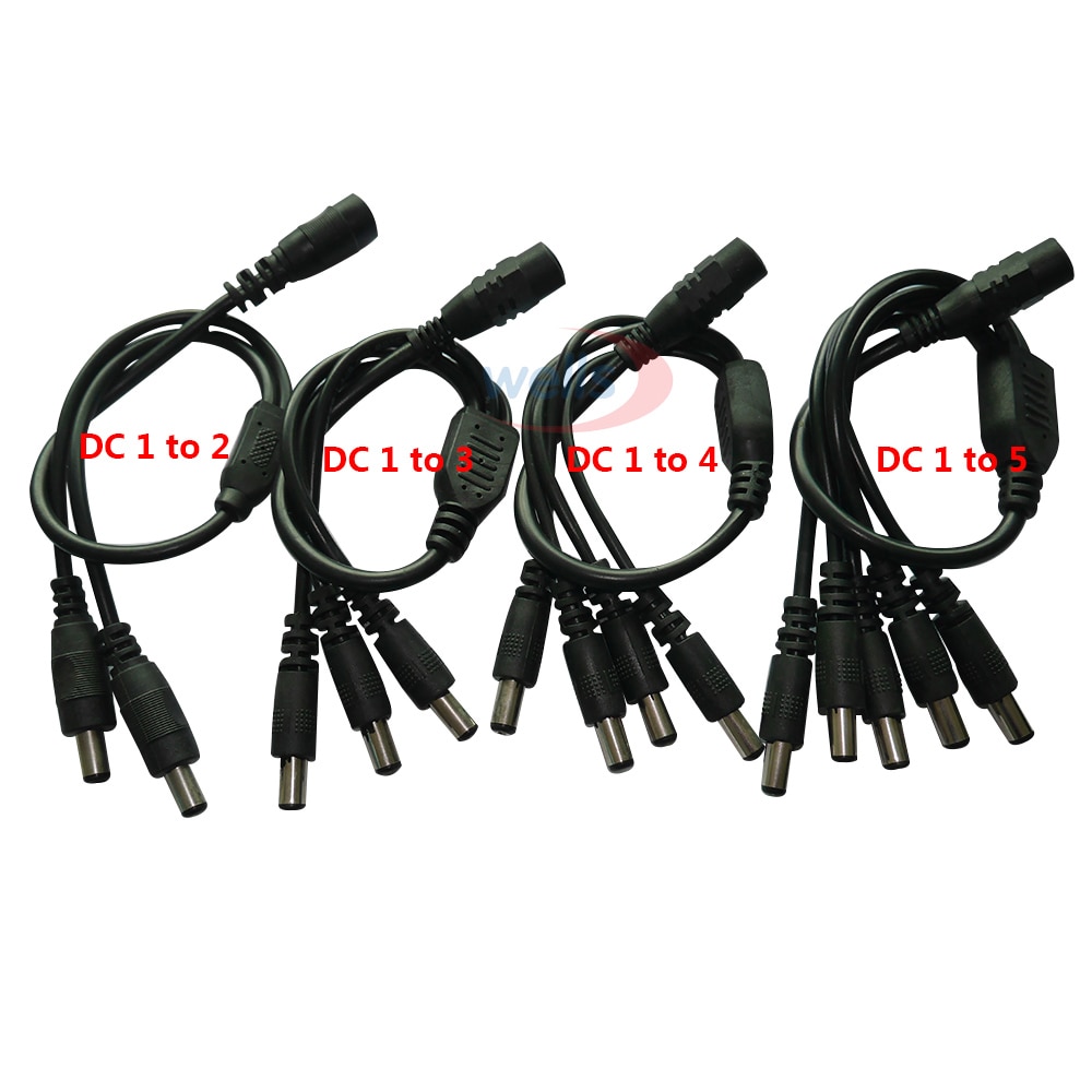 1 Pcs Cctv Security Camera 1 Dc Female Naar 2/3/4/5 Stekker Netsnoer adapter Connector Kabel Splitter Voor Led Strip