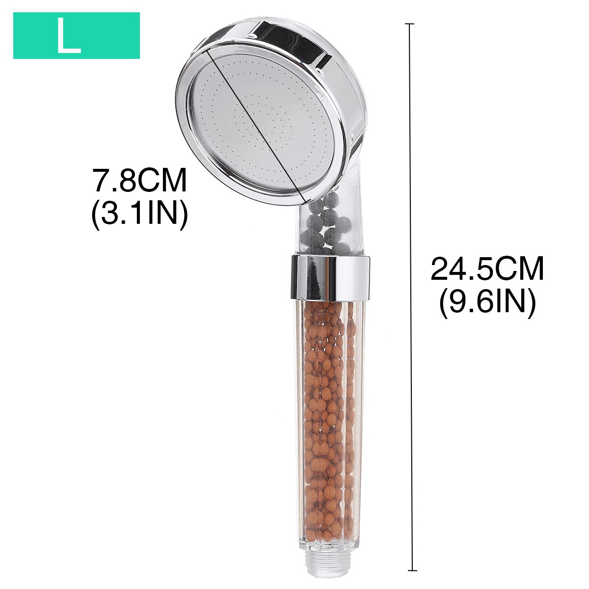 2 Size Badkamer Douche 3 Modes Verstelbare Jetting Douchekop Waterbesparing Hoge Druk Anion Filter Douche Spa Nozzle: L