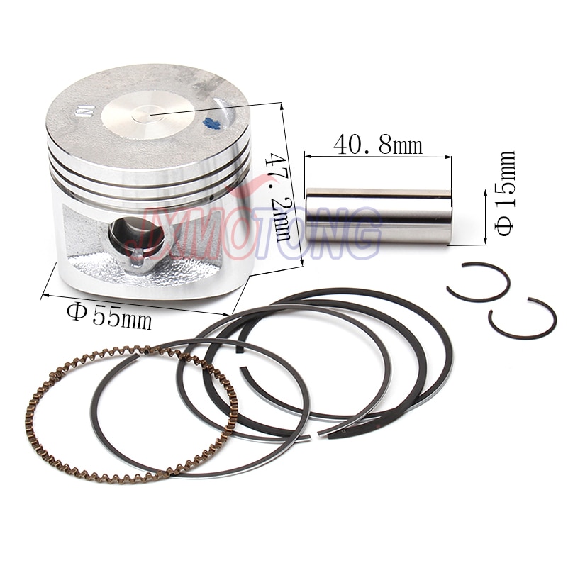 Lifan 140cc motordelar  lf140 kolvkit 55mm kolv 15mm stift kolvring set fit kayo apollo bosuer xmotos pitbike smutscykel