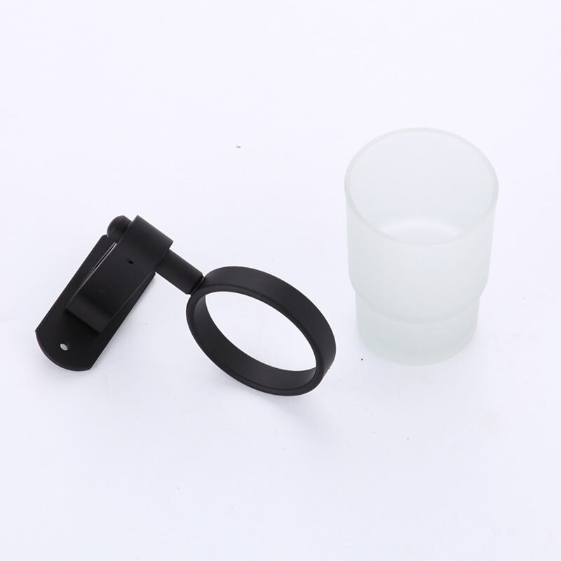 Porte-gobelet simple noir porte-gobelets mural verre porte-Brosse à dents salle de bain Support pour tasses étagère Support Brosse A Dent