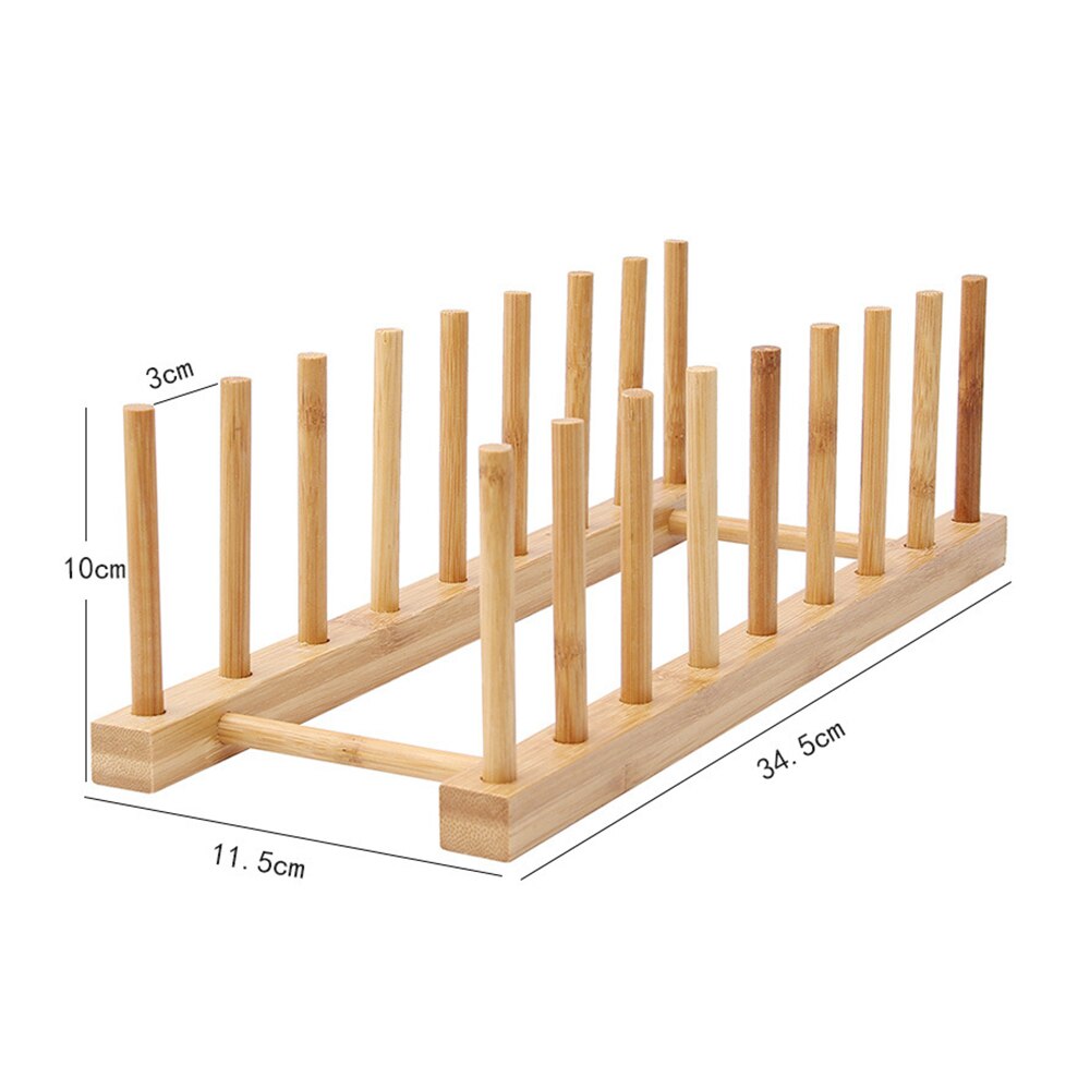 Kitchen Dish Drain Rack Dinnerware Storage Organizer Tray Plate Drying Shelf Wooden Book Cups Display Stand Drainer Holder: G362337