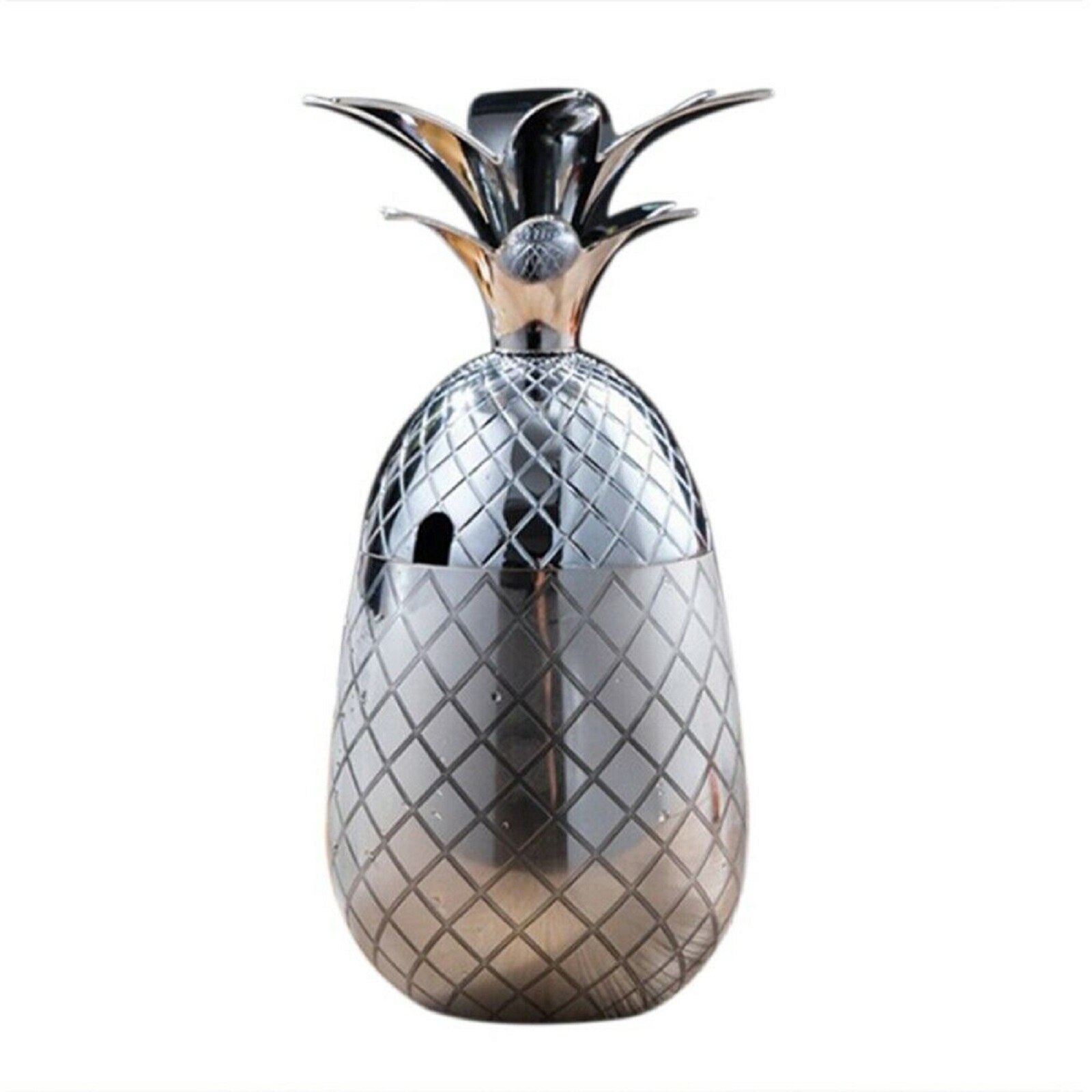 500ml Pineapple Ice Bucket Cocktail Drinks Bucket Metal Stainless Steel Ice Bucket Gold Silver 3 Colors Winebowls Mugs Bar Tools: Silver
