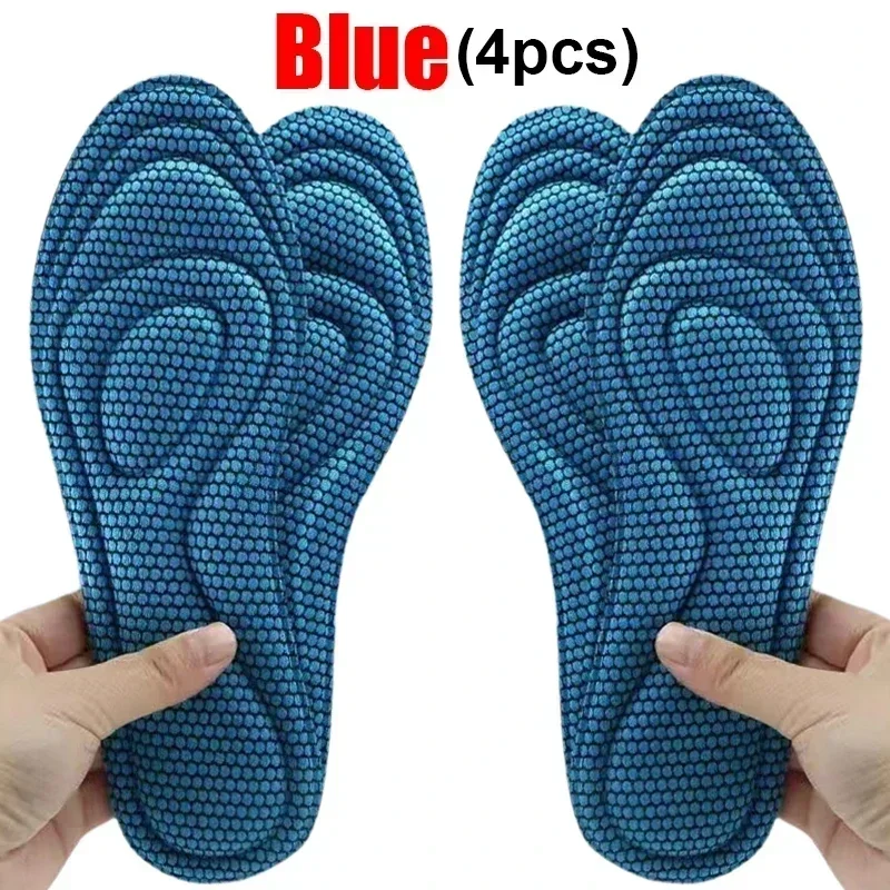 2/4pcs Memory Foam Orthopedic Insoles Shoes Men Women Nano Antibacterial Deodorization Insole Sweat Absorption Running Cushion: GRAY / 4.5
