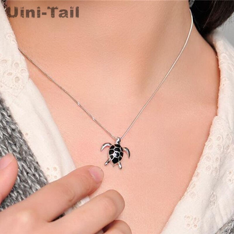 ¡OFERTA DE Nueva inclusión! Collar de tortuga bonita de Plata de Ley 925, colgante Animal de al por mayor, joyería Coreana de