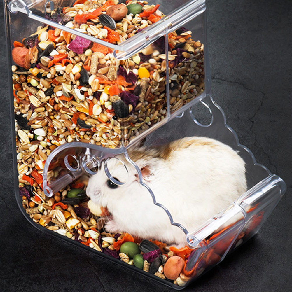 Akryl hamster madføder automatisk dispenser bin foder til små kæledyr lbshipping