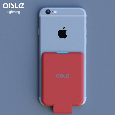 Oisle mini clipe de volta bateria para iphone 12 11x7 8 6 plus se xs max xr se2 magro backup externo caso carregador de bateria power bank: IOS-4500mah-Red