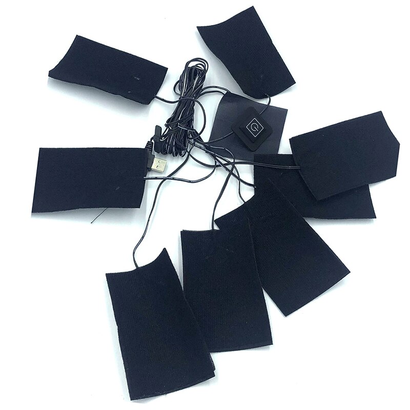 8 i 1 elektrisk Vest varme stoff jakke usb termisk varm kroppsvarmer oppvarmet pute
