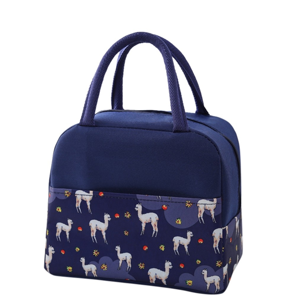 Unisex Funktionale Muster Kühler Lunch Box Tragbare Isolierte Leinwand Mittagessen Tasche Thermische Lebensmittel Picknick Mittagessen Taschen Für Frauen Kinder