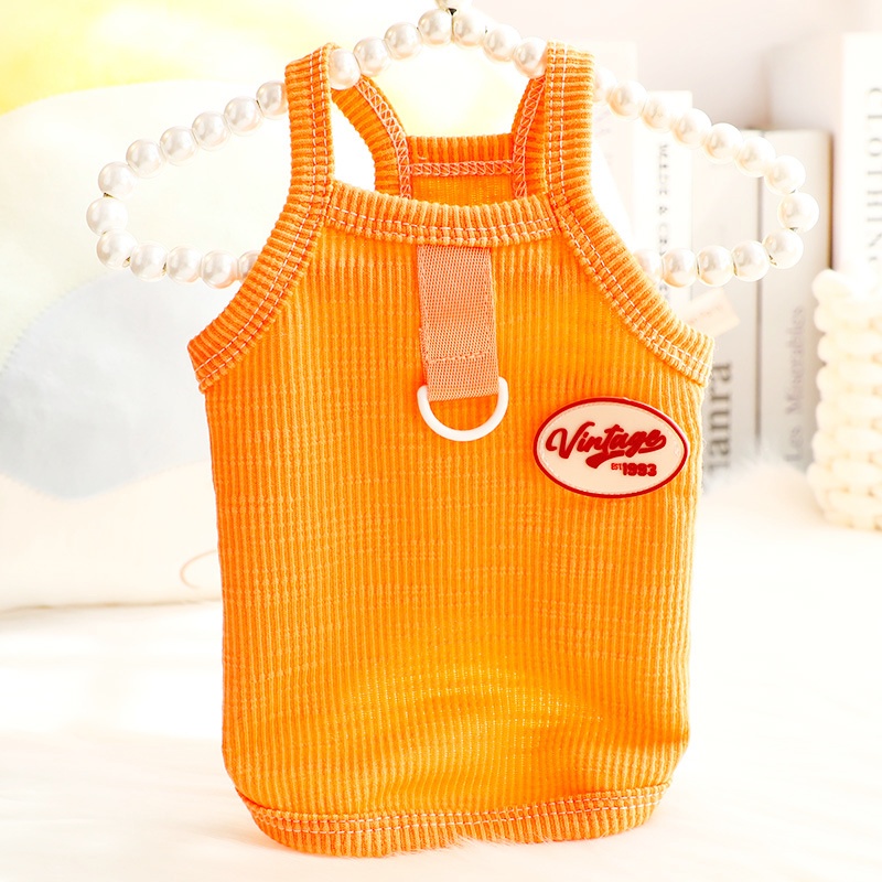 Striped Dog Clothes Summer Dog Suspender Vest Cute Puppy Singlet Flower Print Cat Shirt Pet Vest Bichon Frise Costumes: XL / Red