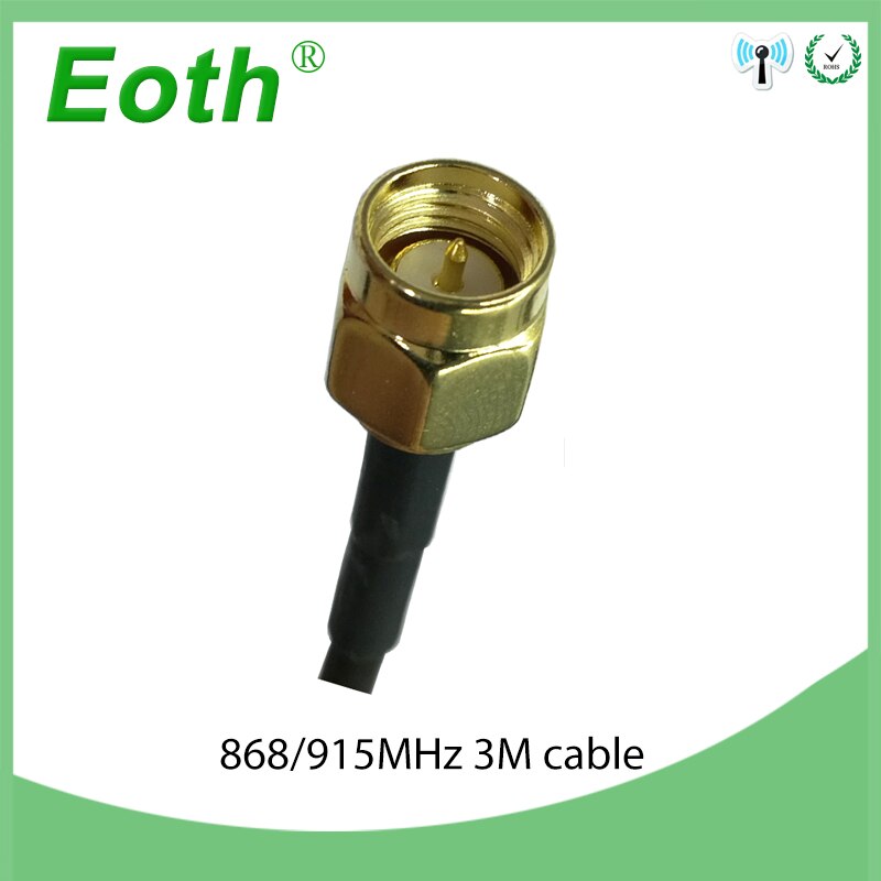 868mhz Antenna 915mhz lora glued strip patch antenna GSM SMA-Male connector Aerial 3 meters Cable 868 mhz 915 mhz antena antenne