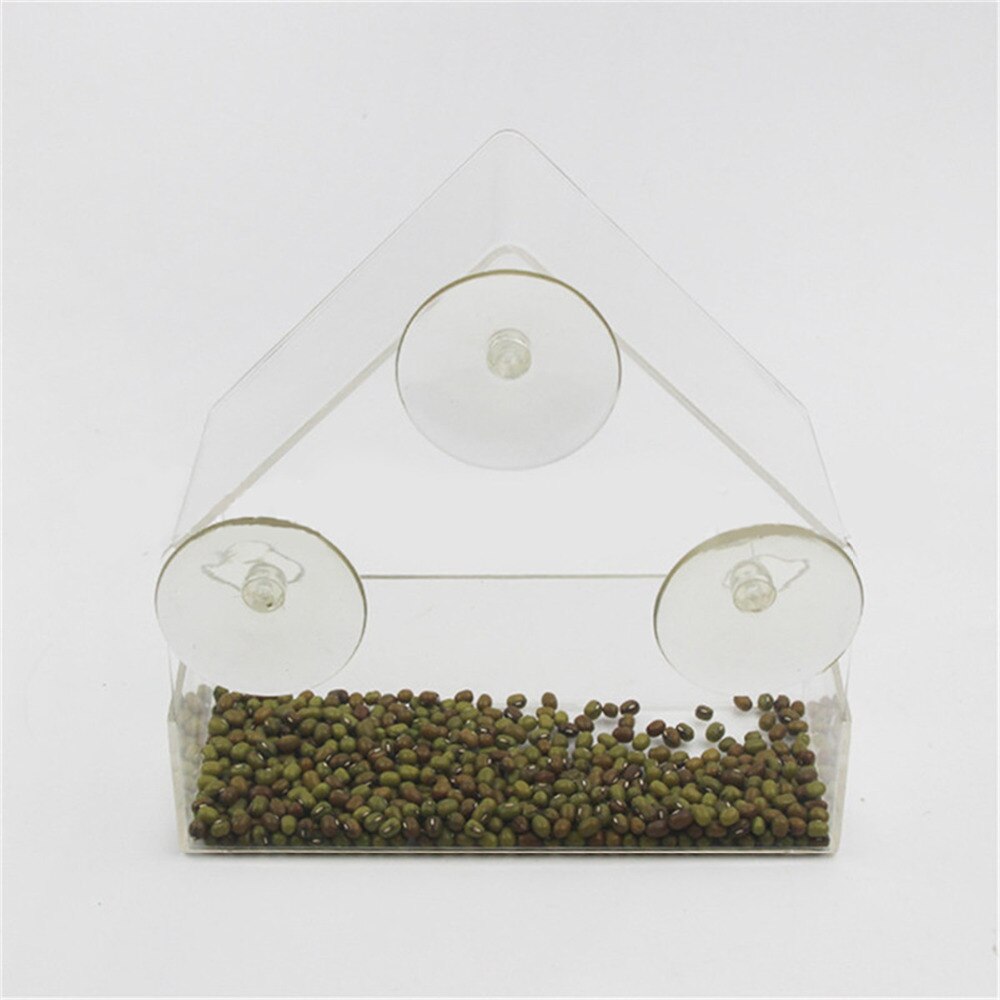 Perroquet tourterelle canari volière fenêtre transparente mangeoire pour oiseaux en plein air pour oiseaux récipient d'alimentation pour nourriture Pigeon fournitures pour animaux de compagnie